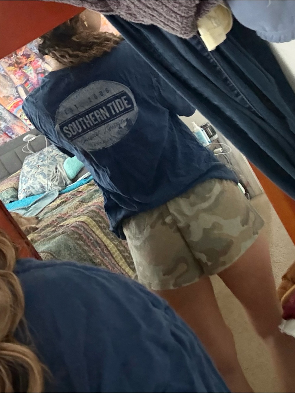 Southern Tide Navy Short Sleeve Logo Tee